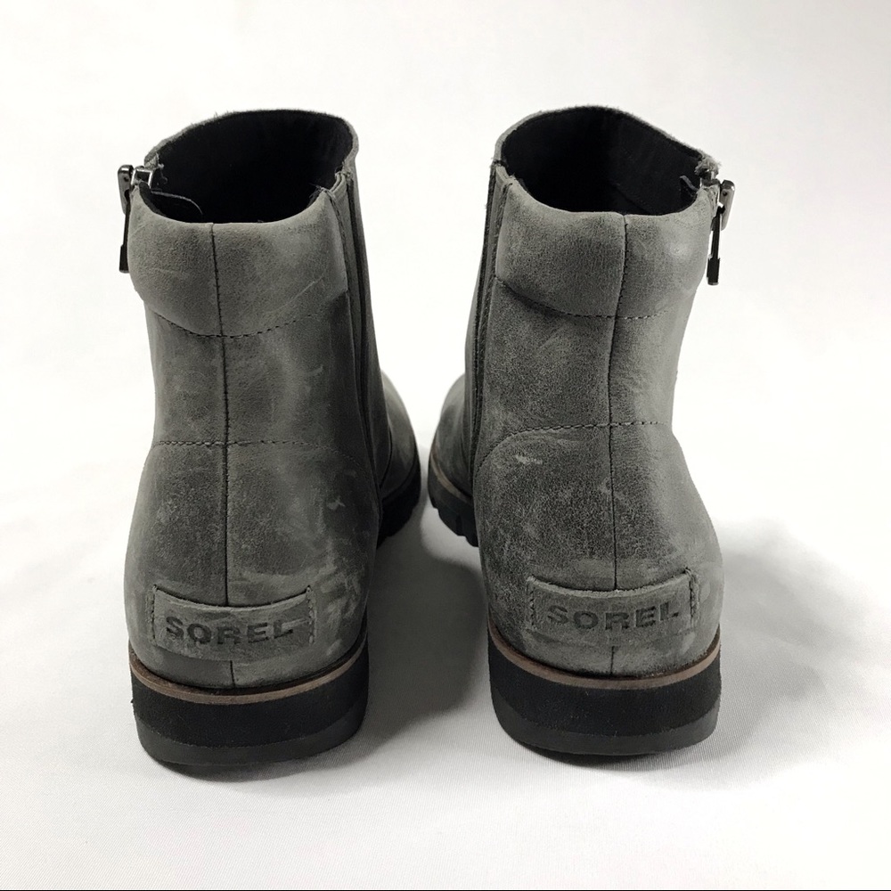 Sorel Harlow Grey Zip Up Leather Chelsea Boot Size 11 - Picture 7 of 9